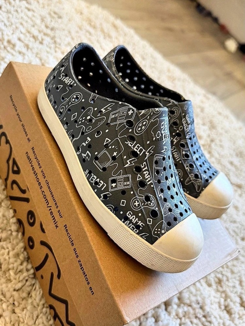 Native Jefferson Print Sneakers Black & White US 11
